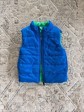 Crayola Boys Double-sided Blue and Green Puffer Vest 3T